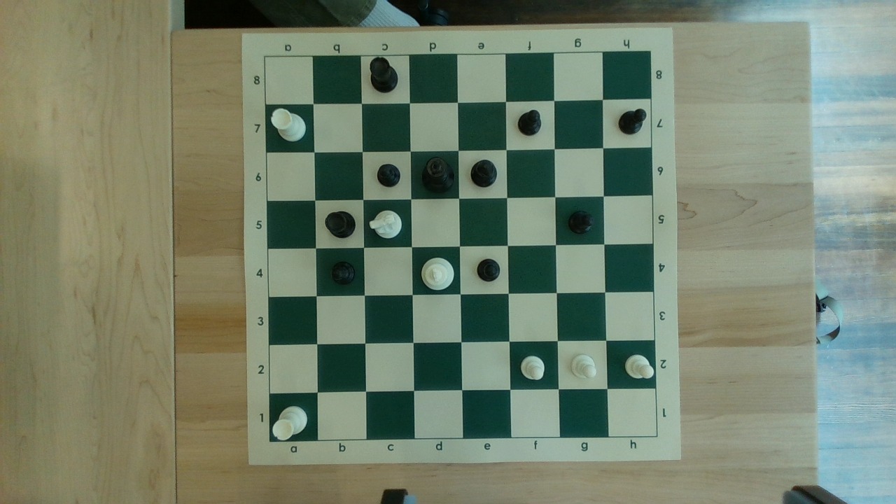 Overhead photo of puzzle 15 on a physical chess board